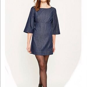 Cooperative Criss Cross Back Blue Denim Dress 4